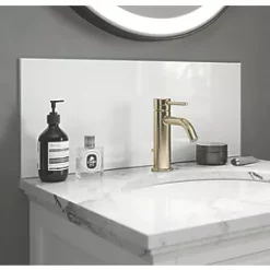 Splashback Glass Bathroom Splashback Gloss Ice White 600 x 250 x 4mm
