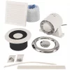 Xpelair AL100T 100mm Axial Inline Bathroom Shower Extractor Fan Kit with Timer White / Chrome 220-240V