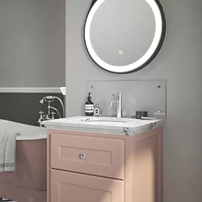 Splashback Glass Bathroom Splashback Clear Brushed Chrome 600 x 250 x 4mm 2 Splashback Glass Bathroom Splashback Clear Brushed Chrome 600 x 250 x 4mm - Image 2