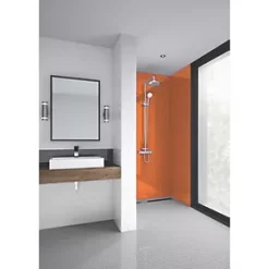 Splashwall Bathroom Splashback Gloss Orange 900 x 2420 x 4mm