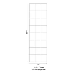 Mira Flight Shower Wall Panel White 735 x 2010 x 6mm -Wall Vent Pro Sales 6445X A2