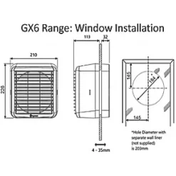 Xpelair GX6EC 184mm Axial Kitchen Extractor Fan White 120-230V -Wall Vent Pro Sales 645GX A3