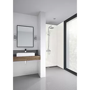 Splashwall Bathroom Splashback Gloss White Reflex 590 x 2400 x 11mm 1 Splashwall Bathroom Splashback Gloss White Reflex 590 x 2400 x 11mm
